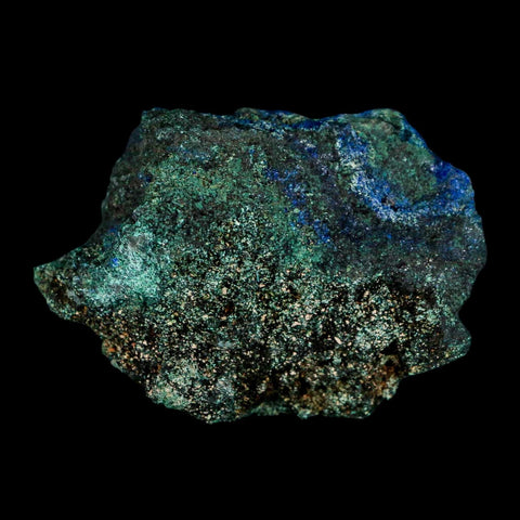 2.4" Rough Azurite Crystals And Malachite Mineral Specimen Tiznit Morocco