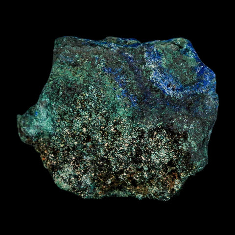 2.4" Rough Azurite Crystals And Malachite Mineral Specimen Tiznit Morocco