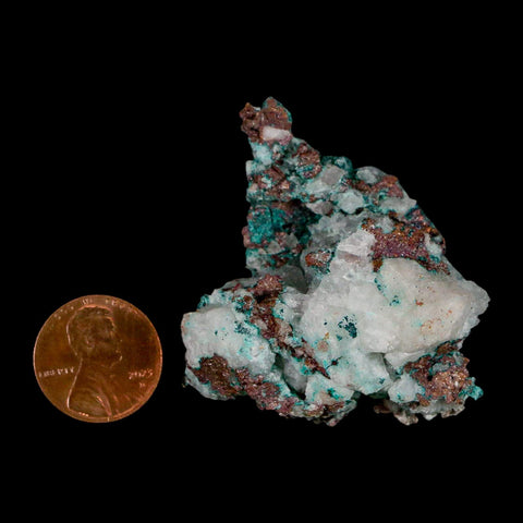1.8" Rough Native Copper On Crystal Quartz Matrix Mineral Specimen Morocco - Fossil Age Minerals