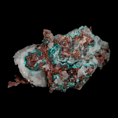 1.7" Rough Native Copper On Crystal Quartz Matrix Mineral Specimen Morocco - Fossil Age Minerals