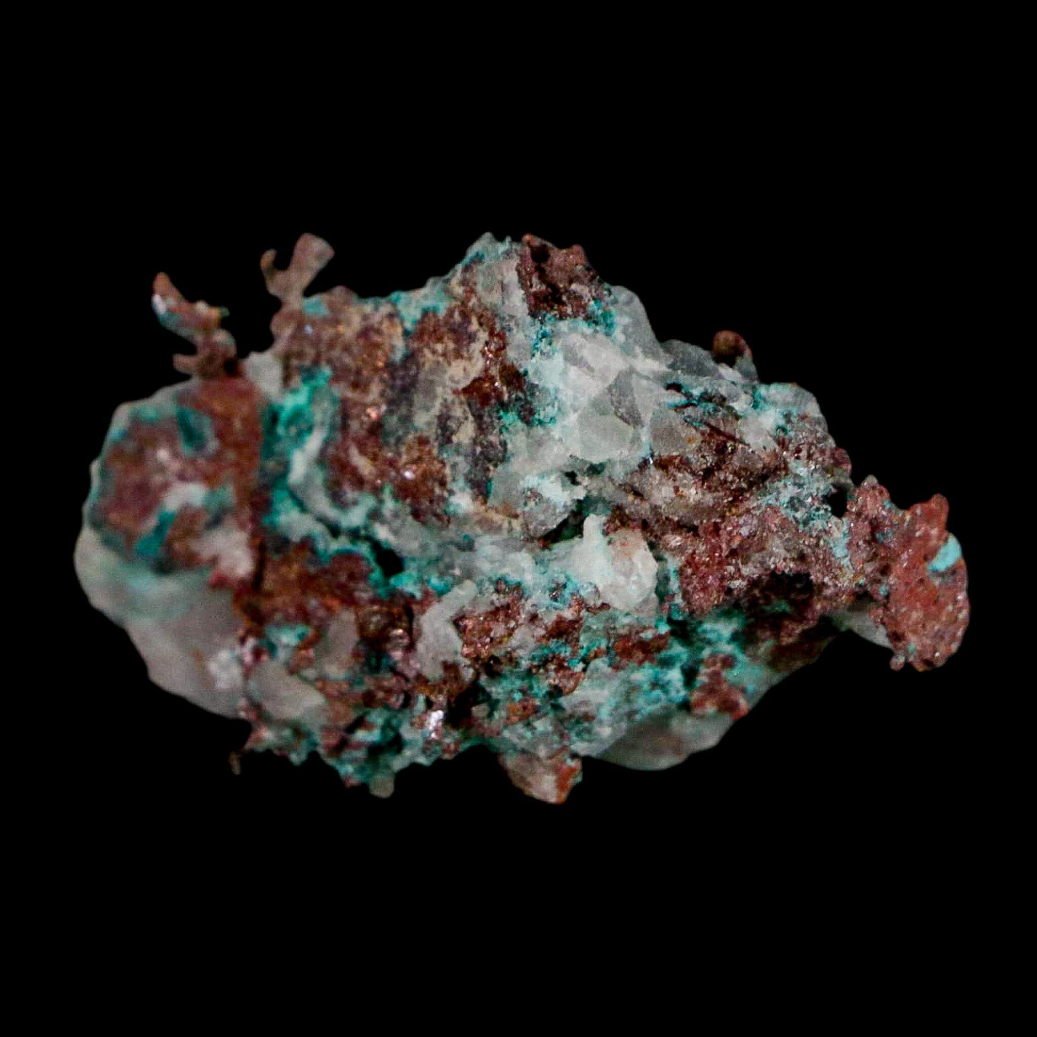 1.7" Rough Native Copper On Crystal Quartz Matrix Mineral Specimen Morocco - Fossil Age Minerals