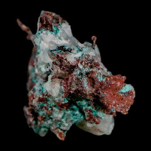 1.7" Rough Native Copper On Crystal Quartz Matrix Mineral Specimen Morocco - Fossil Age Minerals