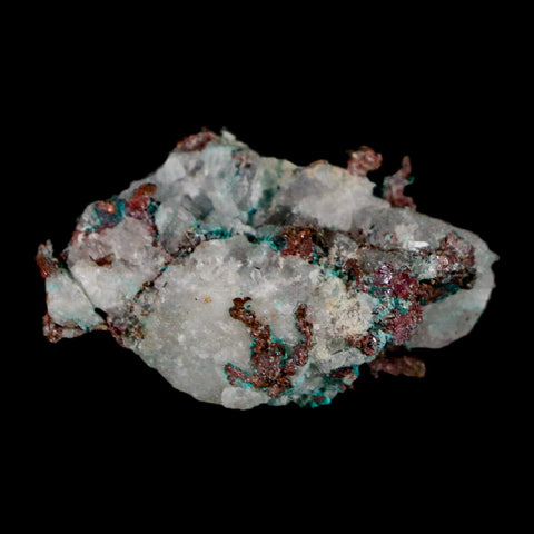 1.7" Rough Native Copper On Crystal Quartz Matrix Mineral Specimen Morocco - Fossil Age Minerals