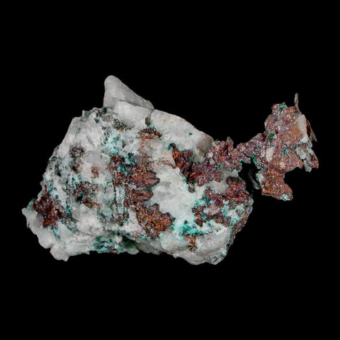 2.5" Rough Native Copper On Crystal Quartz Matrix Mineral Specimen Morocco - Fossil Age Minerals