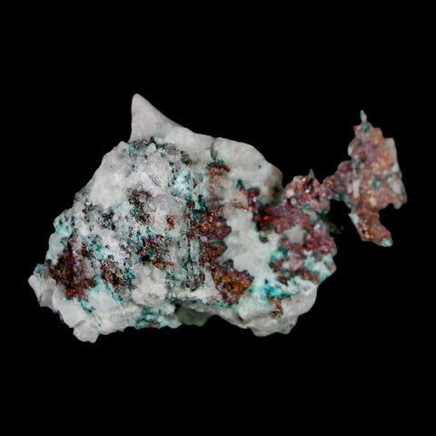 2.5" Rough Native Copper On Crystal Quartz Matrix Mineral Specimen Morocco - Fossil Age Minerals