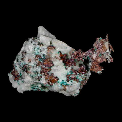 2.5" Rough Native Copper On Crystal Quartz Matrix Mineral Specimen Morocco - Fossil Age Minerals