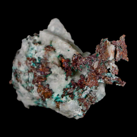 2.5" Rough Native Copper On Crystal Quartz Matrix Mineral Specimen Morocco - Fossil Age Minerals