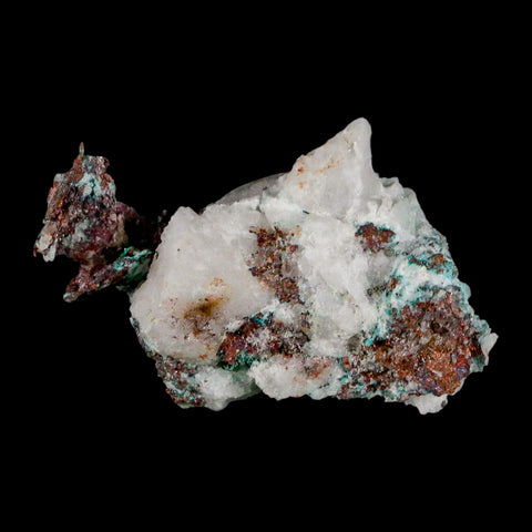 2.5" Rough Native Copper On Crystal Quartz Matrix Mineral Specimen Morocco - Fossil Age Minerals