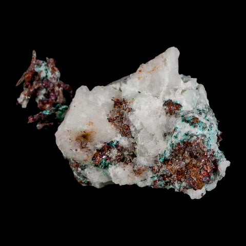 2.5" Rough Native Copper On Crystal Quartz Matrix Mineral Specimen Morocco - Fossil Age Minerals