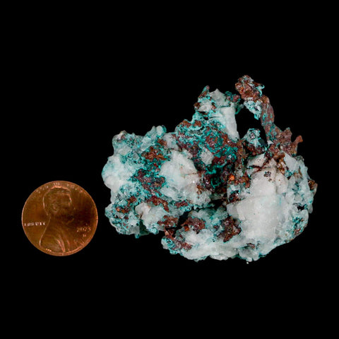 2" Rough Native Copper On Crystal Quartz Matrix Mineral Specimen Morocco - Fossil Age Minerals