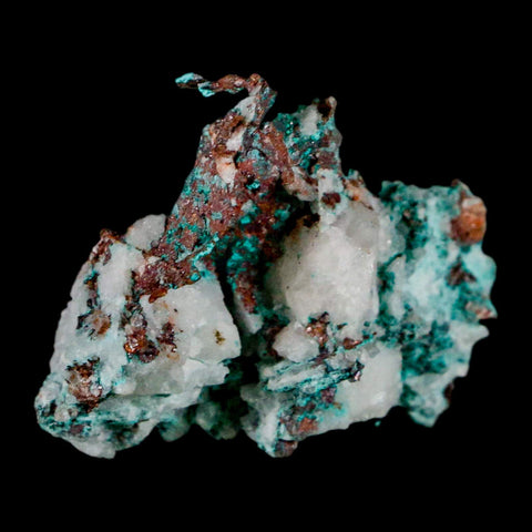 2" Rough Native Copper On Crystal Quartz Matrix Mineral Specimen Morocco - Fossil Age Minerals
