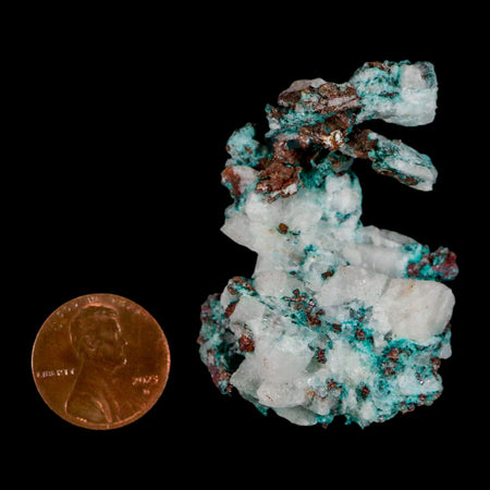 2" Rough Native Copper On Crystal Quartz Matrix Mineral Specimen Morocco