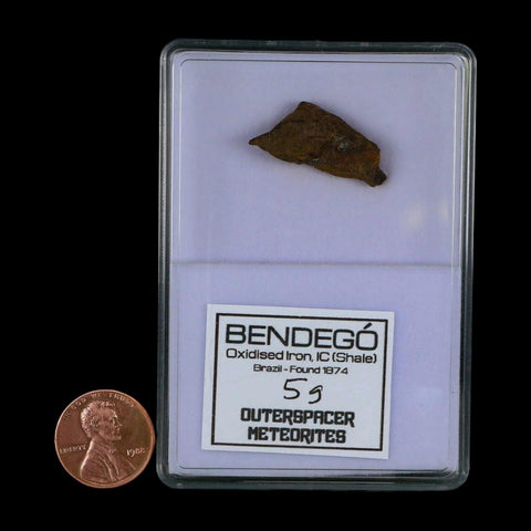 1.1" Bendego Meteorite Specimen Display Bendege Bahia Brazil 5 Grams - Fossil Age Minerals