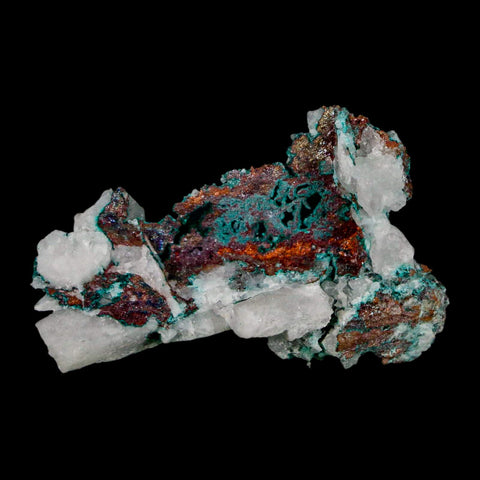 1.8" Rough Native Copper On Crystal Quartz Matrix Mineral Specimen Morocco - Fossil Age Minerals