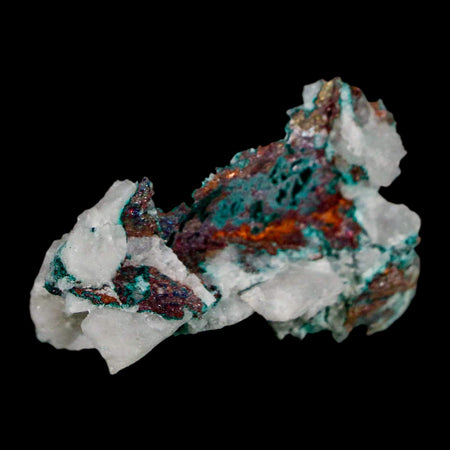 1.8" Rough Native Copper On Crystal Quartz Matrix Mineral Specimen Morocco