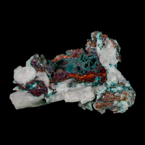 1.8" Rough Native Copper On Crystal Quartz Matrix Mineral Specimen Morocco - Fossil Age Minerals