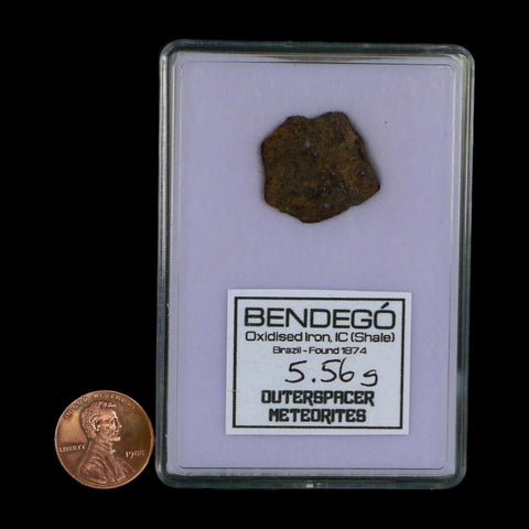 0.9" Bendego Meteorite Specimen Display Bendege Bahia Brazil 5.56 Grams - Fossil Age Minerals