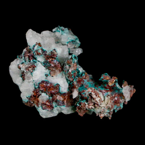1.5" Rough Native Copper On Crystal Quartz Matrix Mineral Specimen Morocco - Fossil Age Minerals