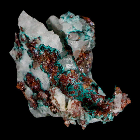 1.5" Rough Native Copper On Crystal Quartz Matrix Mineral Specimen Morocco - Fossil Age Minerals