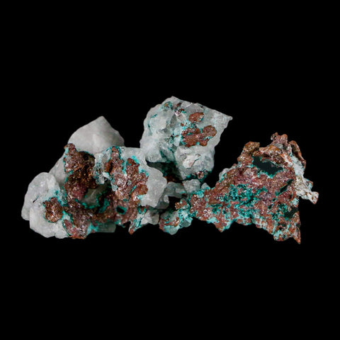 1.8" Rough Native Copper On Crystal Quartz Matrix Mineral Specimen Morocco - Fossil Age Minerals