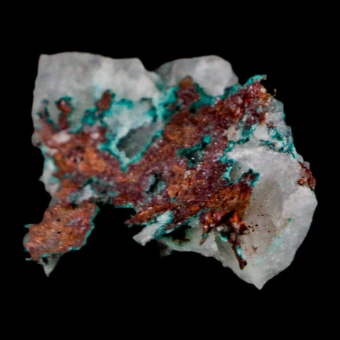 1.1" Rough Native Copper On Crystal Quartz Matrix Mineral Specimen Morocco - Fossil Age Minerals