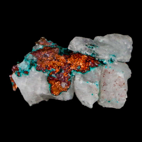 1.1" Rough Native Copper On Crystal Quartz Matrix Mineral Specimen Morocco - Fossil Age Minerals