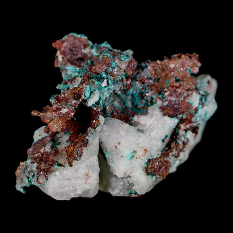1.8" Rough Native Copper On Crystal Quartz Matrix Mineral Specimen Morocco - Fossil Age Minerals