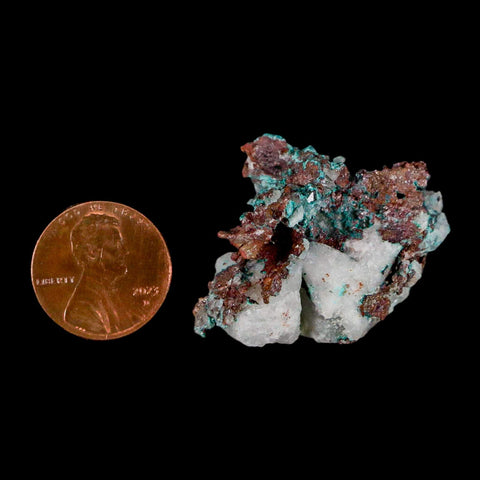1.8" Rough Native Copper On Crystal Quartz Matrix Mineral Specimen Morocco - Fossil Age Minerals