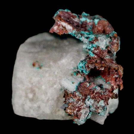 1.8" Rough Native Copper On Crystal Quartz Matrix Mineral Specimen Morocco