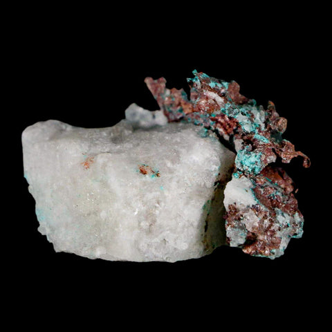 1.8" Rough Native Copper On Crystal Quartz Matrix Mineral Specimen Morocco - Fossil Age Minerals