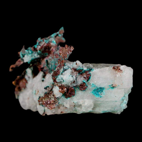 1.8" Rough Native Copper On Crystal Quartz Matrix Mineral Specimen Morocco - Fossil Age Minerals