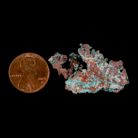 1.5" Rough Native Copper On Crystal Quartz Matrix Mineral Specimen Morocco - Fossil Age Minerals
