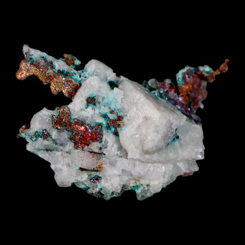 1.8" Rough Native Copper On Crystal Quartz Matrix Mineral Specimen Morocco - Fossil Age Minerals