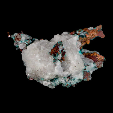 1.8" Rough Native Copper On Crystal Quartz Matrix Mineral Specimen Morocco - Fossil Age Minerals