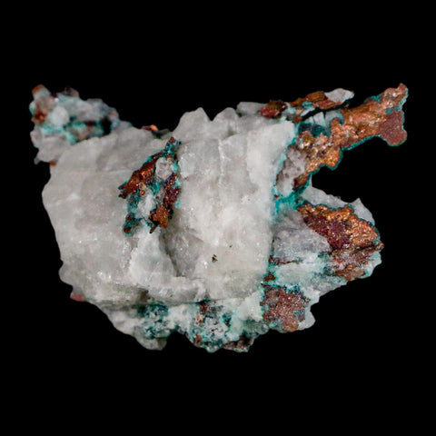 1.8" Rough Native Copper On Crystal Quartz Matrix Mineral Specimen Morocco - Fossil Age Minerals