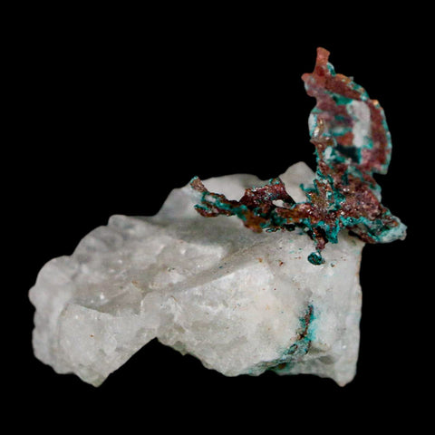 1.5" Rough Native Copper On Crystal Quartz Matrix Mineral Specimen Morocco - Fossil Age Minerals