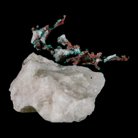 1.5" Rough Native Copper On Crystal Quartz Matrix Mineral Specimen Morocco - Fossil Age Minerals