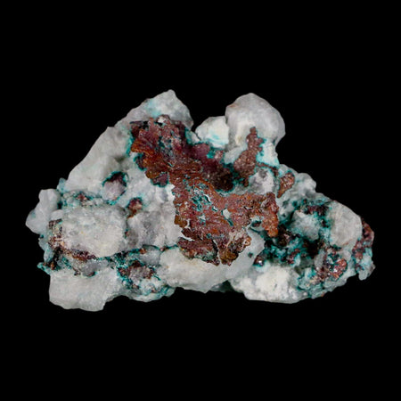 2.4" Rough Native Copper On Crystal Quartz Matrix Mineral Specimen Morocco