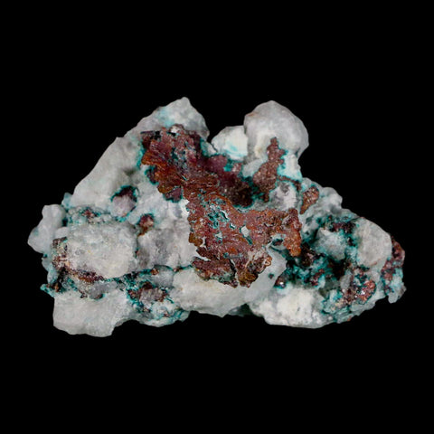 2.4" Rough Native Copper On Crystal Quartz Matrix Mineral Specimen Morocco - Fossil Age Minerals