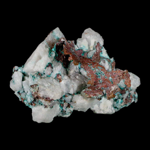 2.4" Rough Native Copper On Crystal Quartz Matrix Mineral Specimen Morocco - Fossil Age Minerals