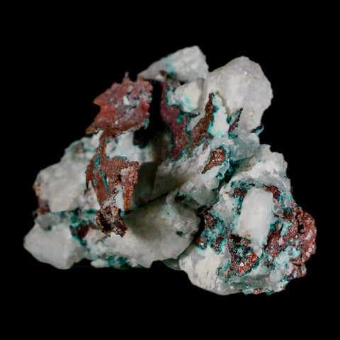 2.4" Rough Native Copper On Crystal Quartz Matrix Mineral Specimen Morocco - Fossil Age Minerals