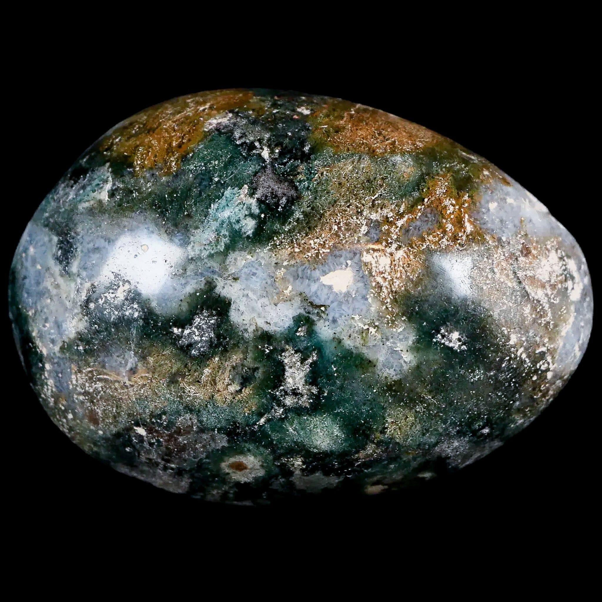 2.9" Natural Polished Ocean Jasper Crystal Palm Stone Location Madagascar - Fossil Age Minerals