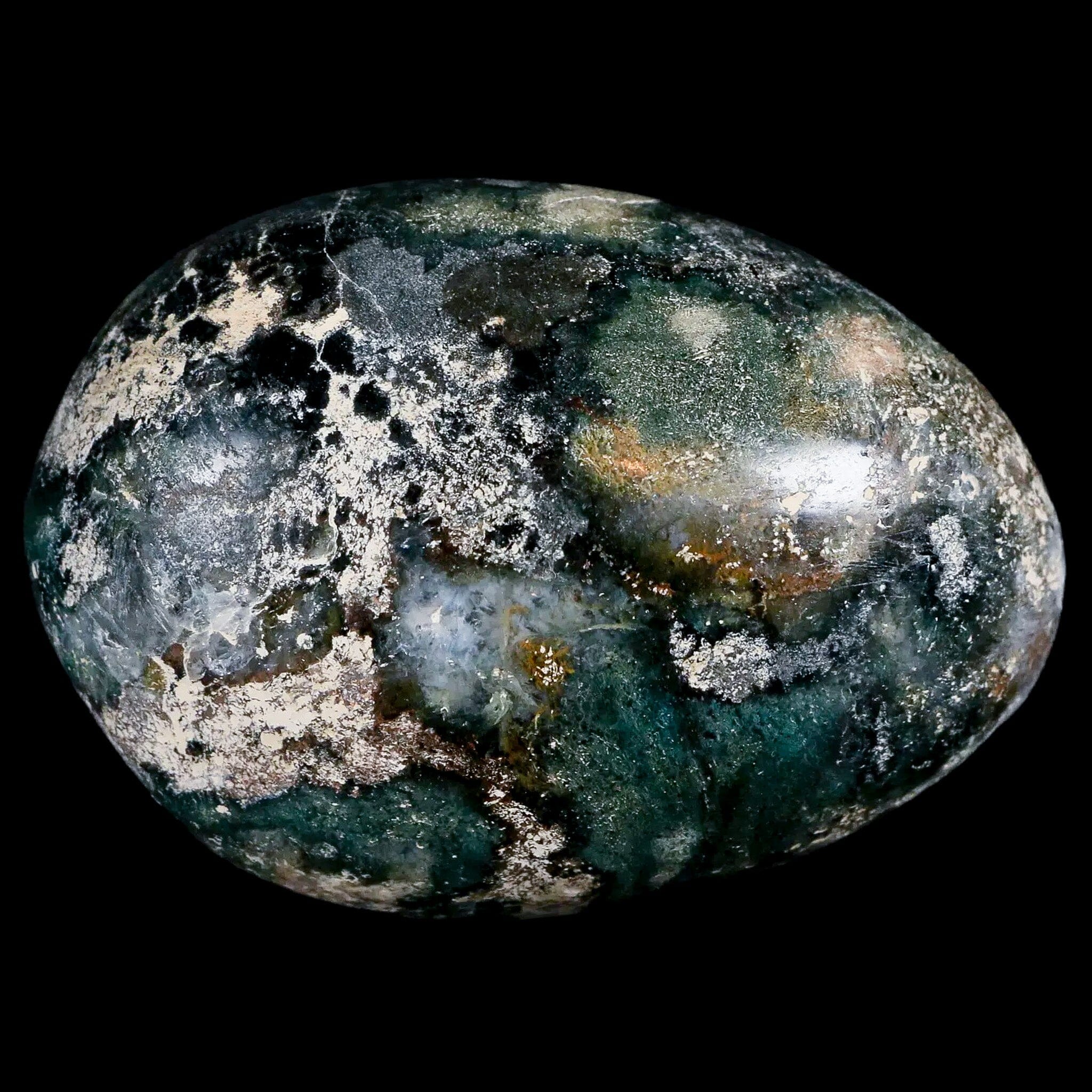 2.9" Natural Polished Ocean Jasper Crystal Palm Stone Location Madagascar - Fossil Age Minerals