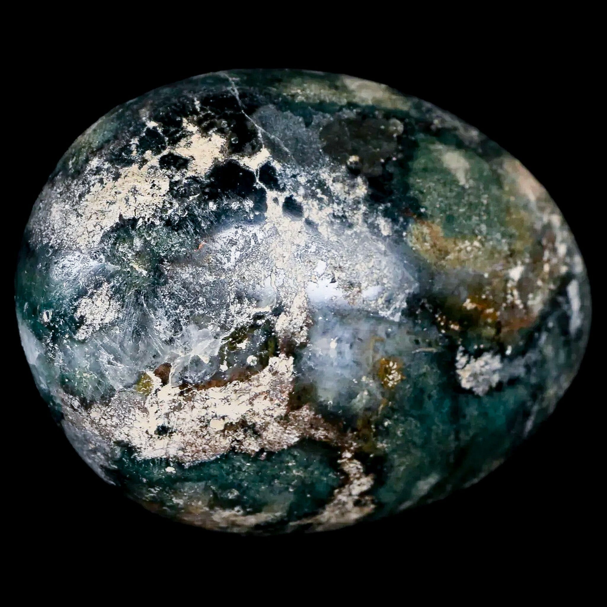 2.9" Natural Polished Ocean Jasper Crystal Palm Stone Location Madagascar - Fossil Age Minerals