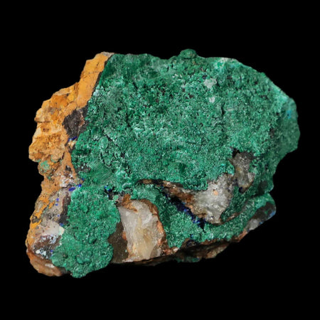 3" Azurite Crystals & Malachite On Matrix Mineral Specimen Tiznit Morocco