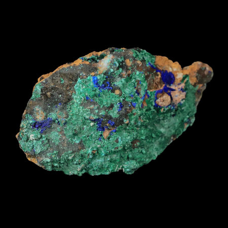 3.8" Azurite Crystals & Malachite On Matrix Mineral Specimen Tiznit Morocco