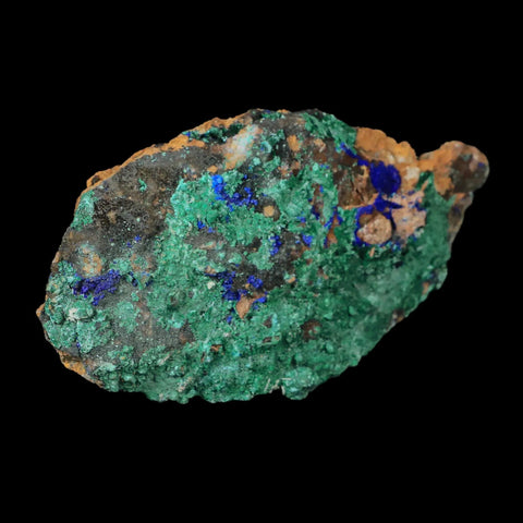 3.8" Azurite Crystals & Malachite On Matrix Mineral Specimen Tiznit Morocco - Fossil Age Minerals