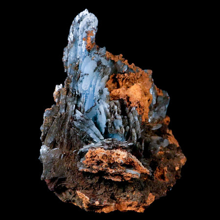 5" Ice Blue Barite Blades Crystal Mineral Specimen Mabladen Morocco