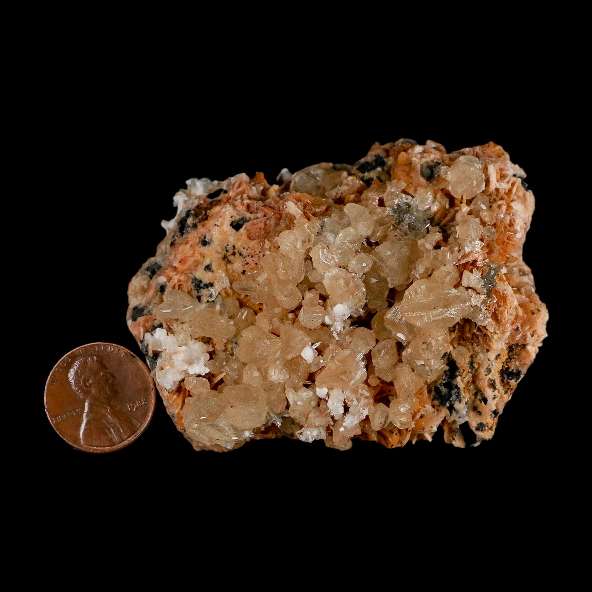 2.8" Sparkly Orange Barite Blades, Cerussite Crystals, Galena Crystal Mineral Morocco