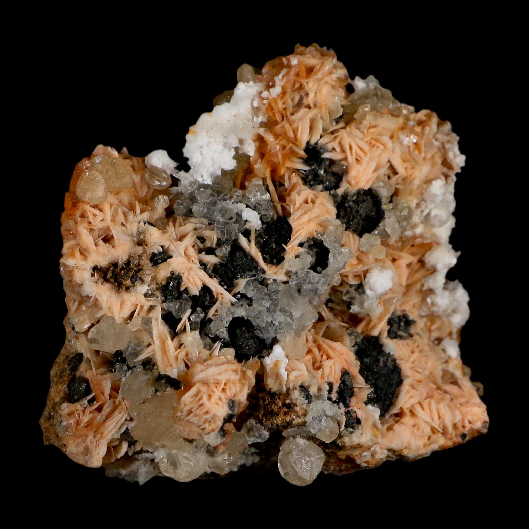 2.7" Sparkly Orange Barite Blades, Cerussite Crystals, Galena Crystal Mineral Morocco